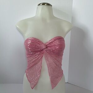 SHEIN Pink Mesh Detail Top